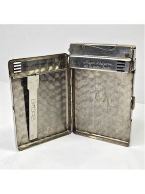 1950s Magic Isozer Cigarette Case Lighter Dispenser Monogram PHS Untested
